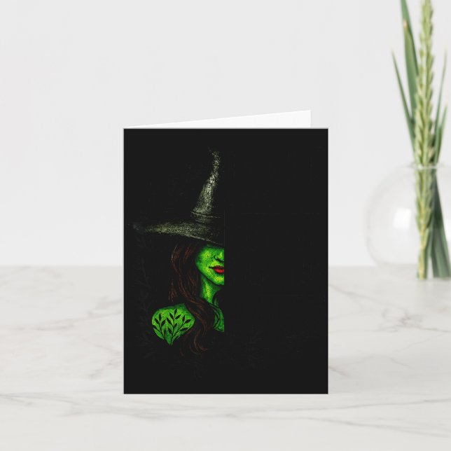 Funny Witch Halloween Don't Make Me Get My Flying  Card (Front)