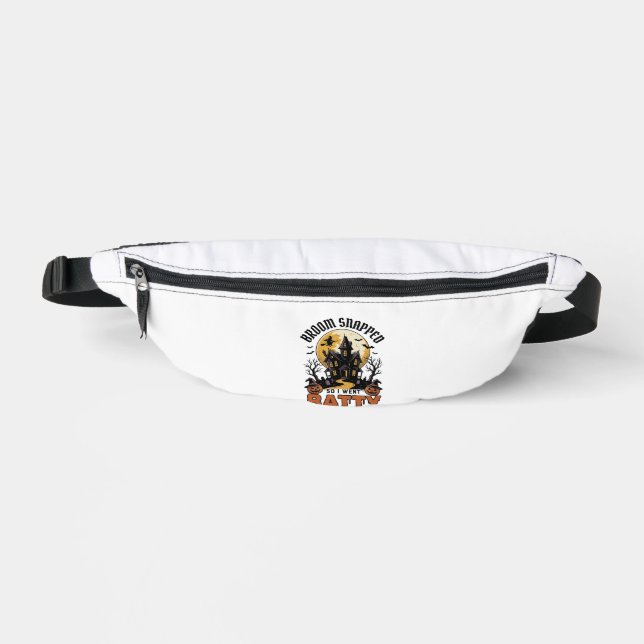 Funny Witch Halloween Haunted House Batty Graphic  Fanny Pack (Front)