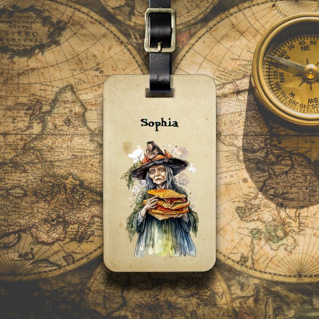 Funny Witch Luggage Tag (Creator Uploaded)