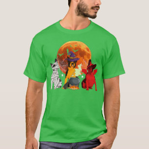 Funny Witch Mummy Devil Boston Terrier Dog Happy H T-Shirt