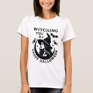 Funny Witch Pun Witching You A Happy Halloween T-Shirt