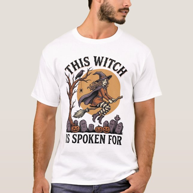 Funny Witch Shirt Haunted Graveyard Vintage Engrav (Front)