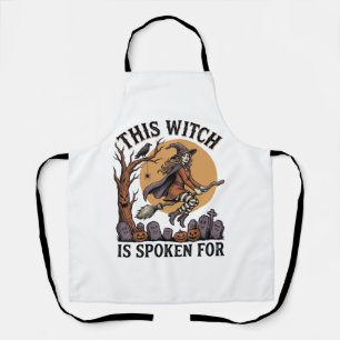 Funny Witch Shirt Haunted Graveyard Vintage Engrav Apron