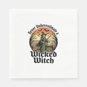 Funny Witch Shirt Vintage Engraving Halloween Desi Napkin