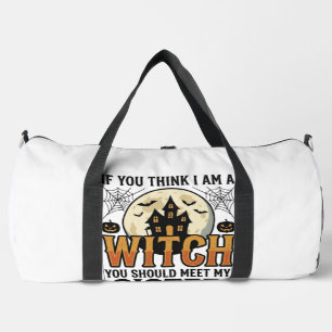 Funny Witch Sister Halloween Vintage Graphic_1 Duffle Bag