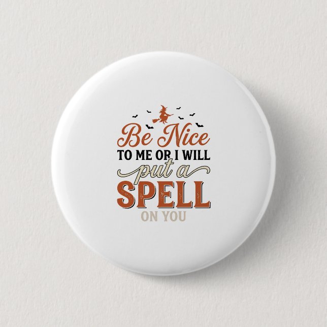 Funny Witch Spell Quote Halloween Vector Design_1 2 Inch Round Button (Front)