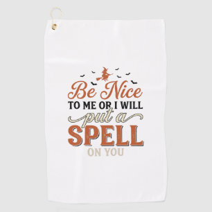 Funny Witch Spell Quote Halloween Vector Design_1 Golf Towel