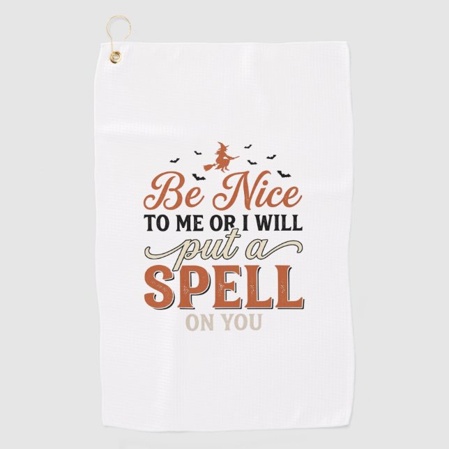 Funny Witch Spell Quote Halloween Vector Design_1 Golf Towel (Front)