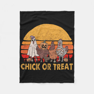 Funny Witch Spooky Chicken Halloween Costume Chick Fleece Blanket