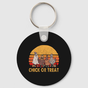 Funny Witch Spooky Chicken Halloween Costume Chick Keychain