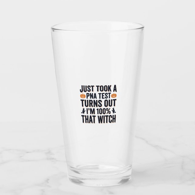 Funny Witch Test Halloween Quote Vector Design_1 Glass (Front)