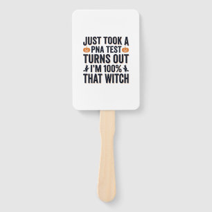 Funny Witch Test Halloween Quote Vector Design_1 Hand Fan