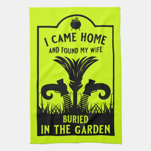 Funny Witch Wife Kitchen Towel (Vertical)