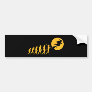 funny witches evolution bumper sticker