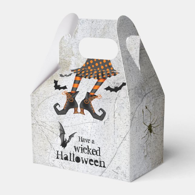 Funny Witches Legs Wicked Halloween Favor Box (Front Side)