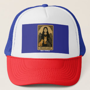Funny Witchy Gothic Cat Lady Tarot Card Magical Trucker Hat