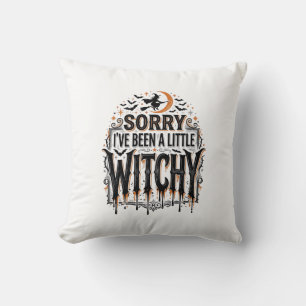 Funny Witchy Halloween Vintage Engraving Shirt Des Throw Pillow