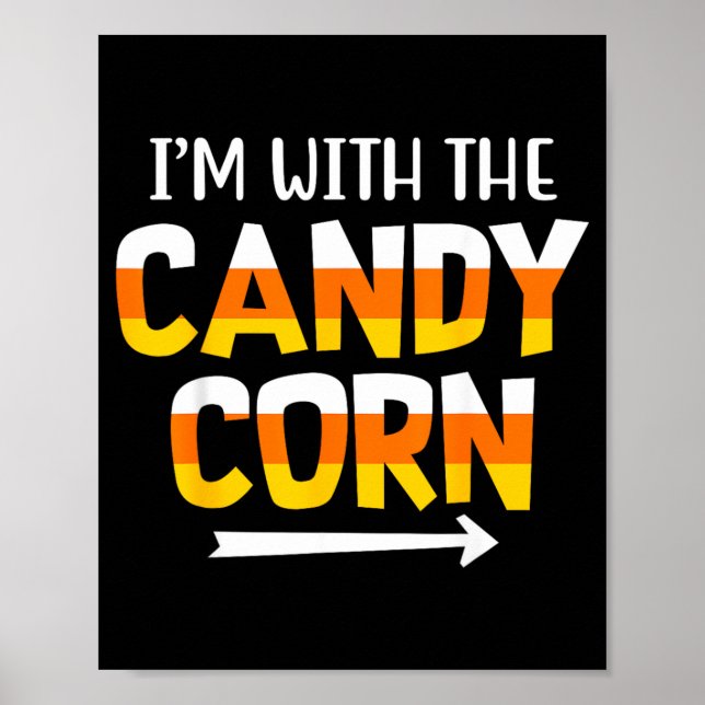 Funny with Candy Corn Halloween Matching Couples Poster (Front)