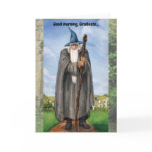 Funny Wizard Graduation Card Good Morning