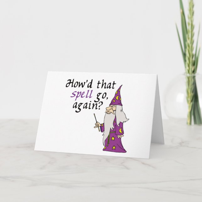 Funny Wizard Greeting Cards (Front)