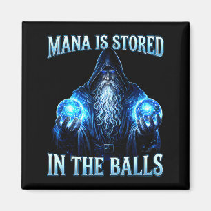 Funny wizard magician sorcerer mana is stored in magnet