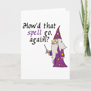 Funny Wizard's Spell Halloween Card