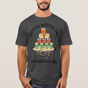 Funny Woking Around the Christmas Tree Anime Kawai T-Shirt