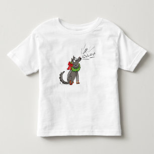 Funny Wolf Christmas Happy Howlidays Holiday Toddler T-shirt