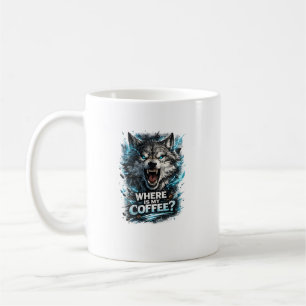 Funny Wolf Coffee Lover Typography Design Mug
