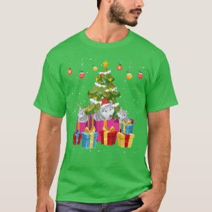 Funny Wolf Dog Merry Christmas Tree Xmas 2021  T-Shirt