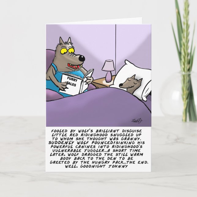 Funny Wolf Greeting Card (Front)
