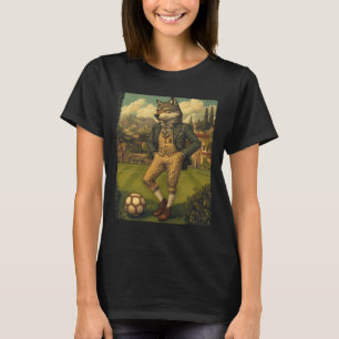 Funny Wolf Playing Soccer Graphic Weird Wolf T-Shirt