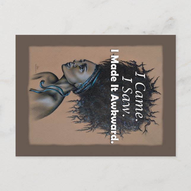Funny Woman I Came I Saw I Made It Awkward Quote Postcard (Front)