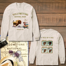 Funny woman on car takes picture Bison T-Shirt