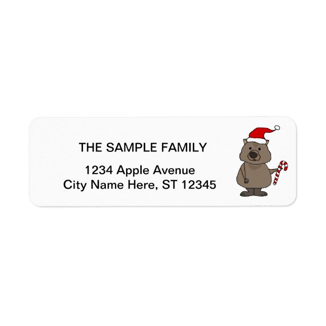 Funny Wombat in Santa Hat Christmas (Front)