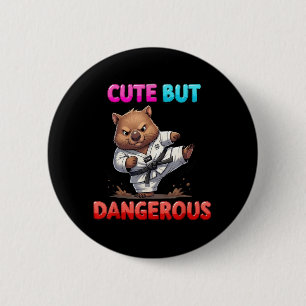 Funny Wombat Karate Taekwondo Martial Art Cute But 2 Inch Round Button