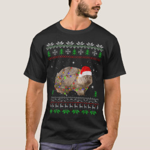 Funny Wombat Santa Christmas Lights Pajama Gift Xm T-Shirt