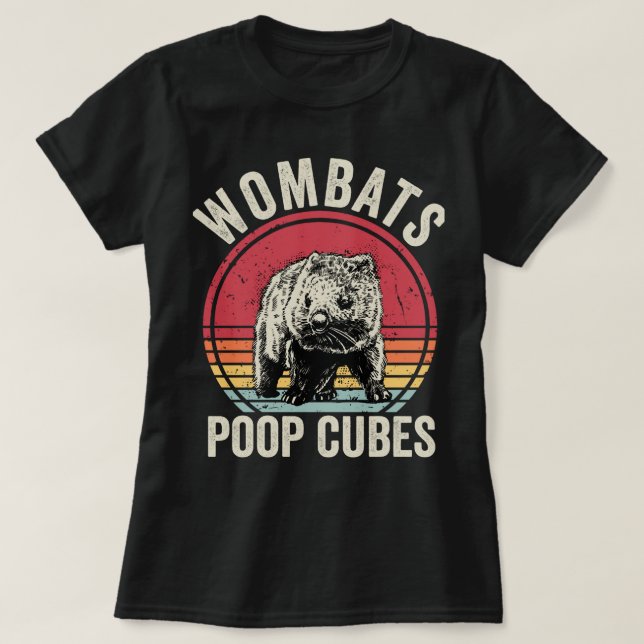 Funny Wombats Poop Cubes T-Shirt (Design Front)