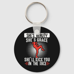 Funny Women Martial Arts Muay Thai Keychain