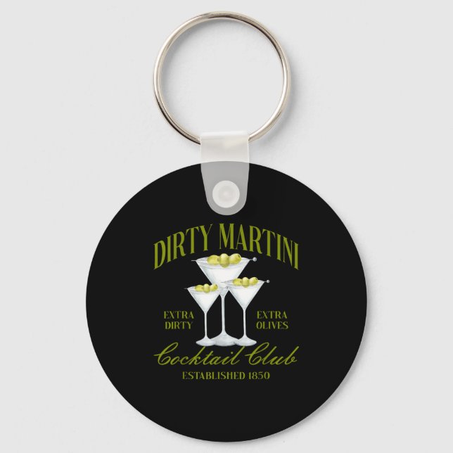 Funny Womens Dirty Martini Social Club Drinking Ta Keychain (Front)