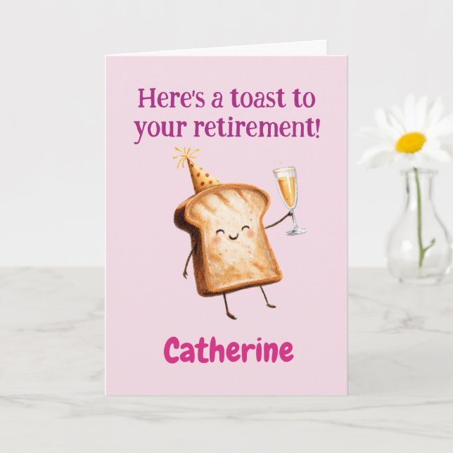 Funny Womens Retirement Congratulations Custom Card (Small Plant)