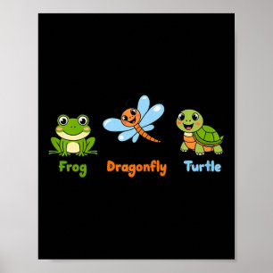 Funny Womens Subtle Political Humor Frog Dragonfly Poster
