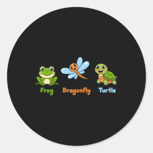 Funny Womens Subtle Political Humour Frog Dragonfl Classic Round Sticker