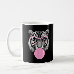 Funny Women's Tiger Glasses & Pink Bubble Gum Anim Coffee Mug