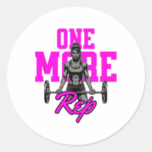 Funny Women's Weightlifting Reps Bodybuilding Musc Classic Round Sticker