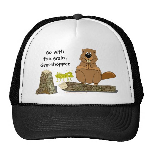 Funny Wood Turning Beaver and Grasshopper Cartoon | Zazzle