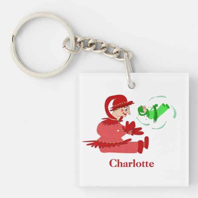 Funny wooden play figures keychain (Front)