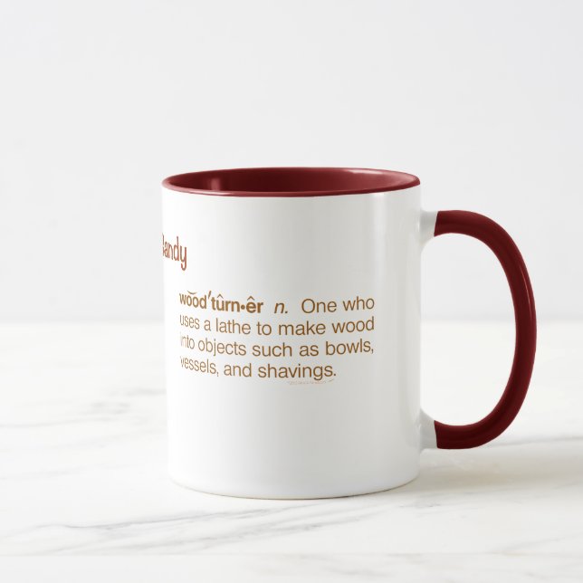 Funny Woodturner Definition Woodturning Custom Mug (Right)