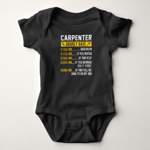 Funny Woodworking Dad Father  Carpenter Hourly Baby Bodysuit