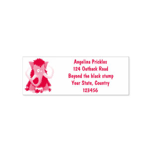 Funny woolly mammoth cartoon illustration self-inking stamp